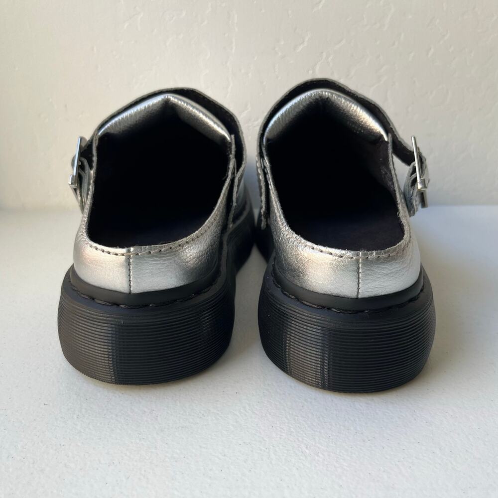 Dr Martens Laketen Slingback Mules Leather Clogs Men Size 12 Metallic Silver NEW - Picture 11 of 13